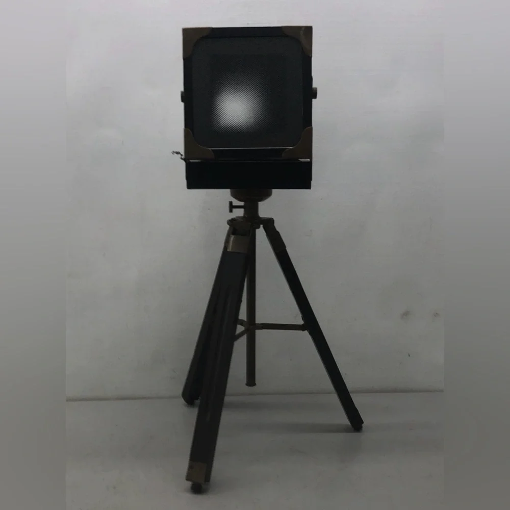 Vintage Pottery Barn Wooden Folding Faux Camera Tripod Home Decor Accent/Object
